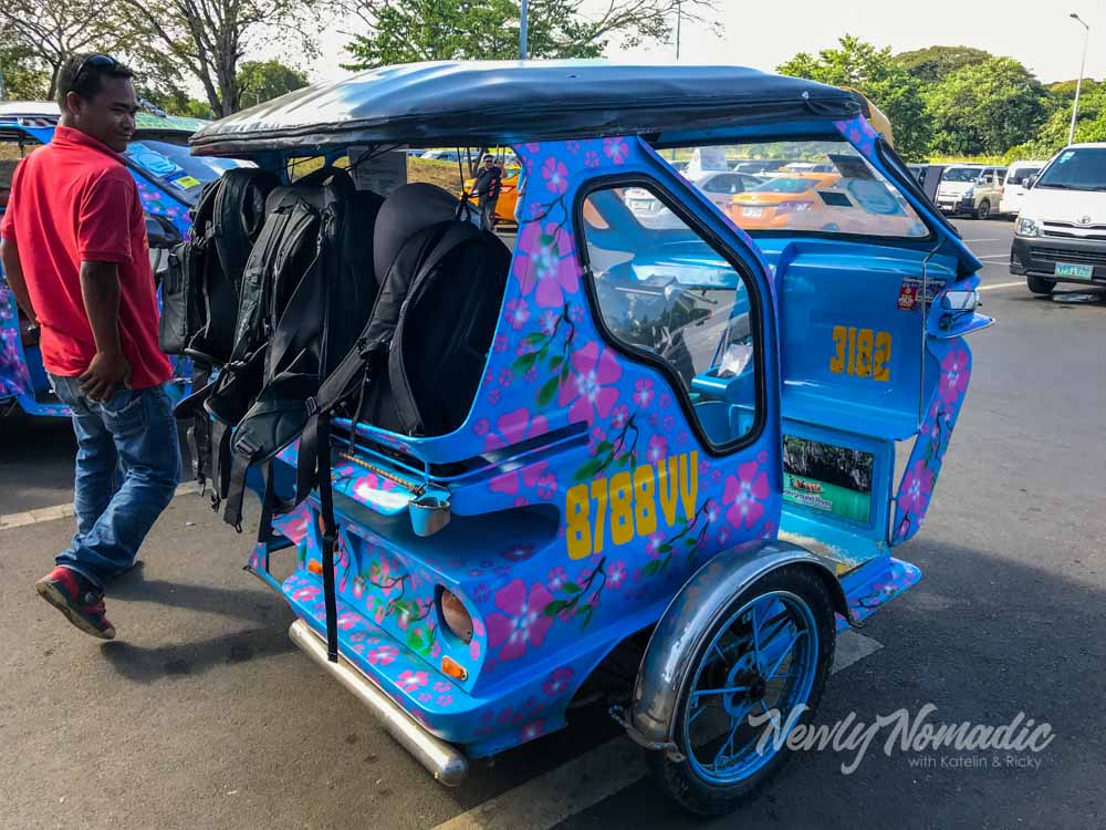 A funky tricycle in Cebu, Philippines we took from the airport to our Airbnb.