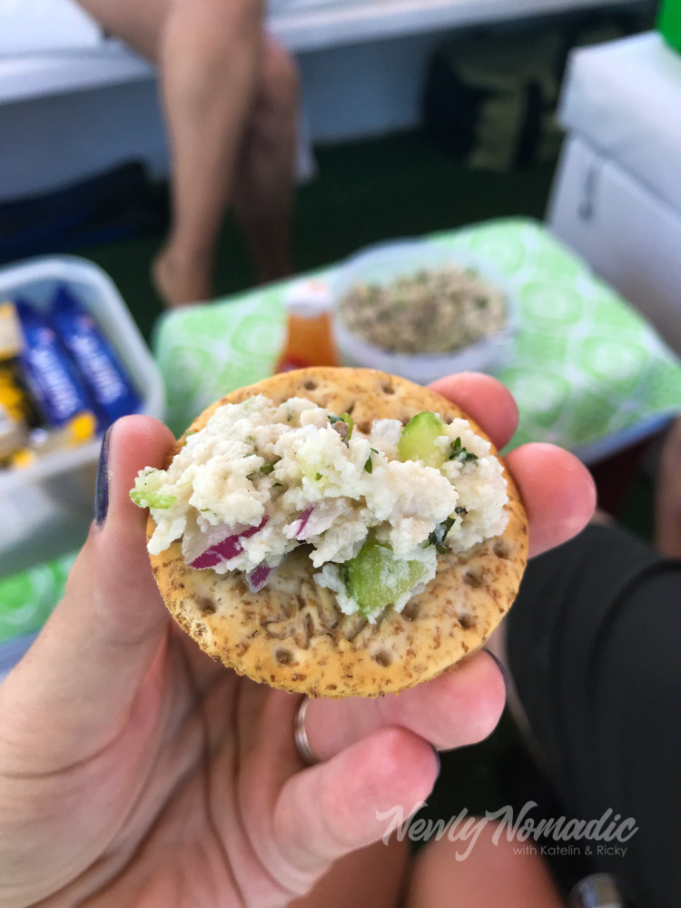 Delicious ceviche prepared by the captain