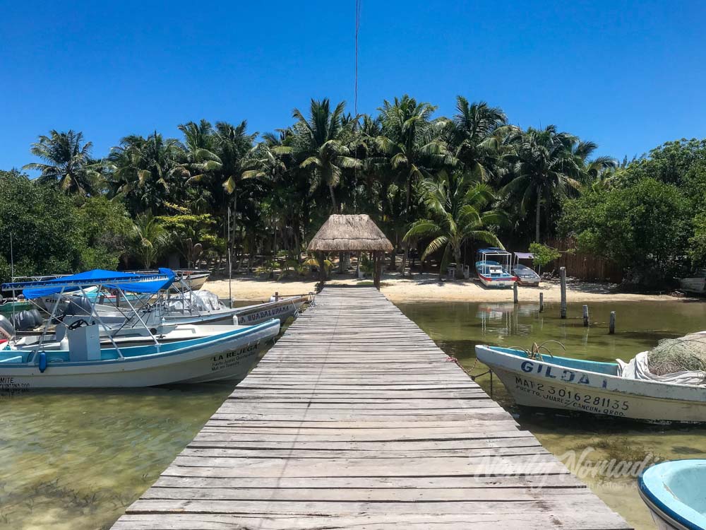 The marina where we boarded the boat was tucked away off a dirt road away from the bustling city of Cancun. Surrounded by palm trees, it was absolutely beautiful.