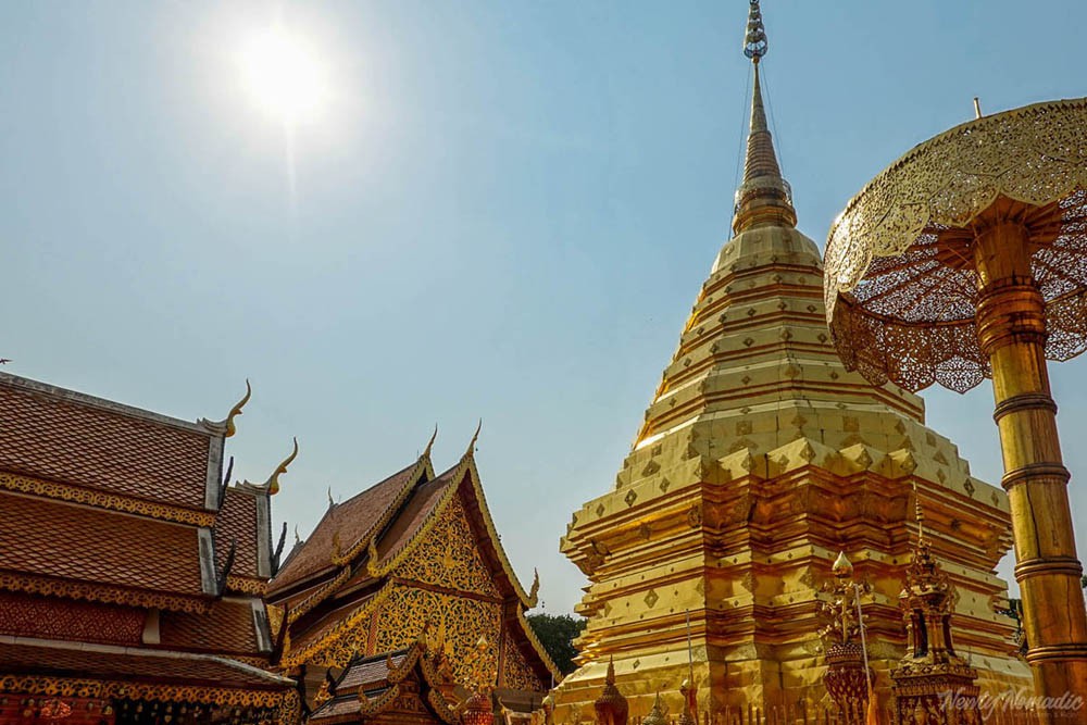 The beautiful, golden Doi Suthep temple.